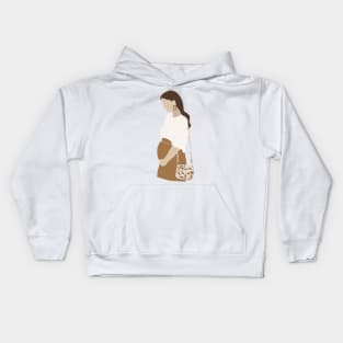 Abstract pregnant vector mother artistic Illustration Kids Hoodie